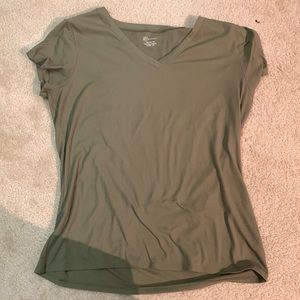 army green ribbed shirt